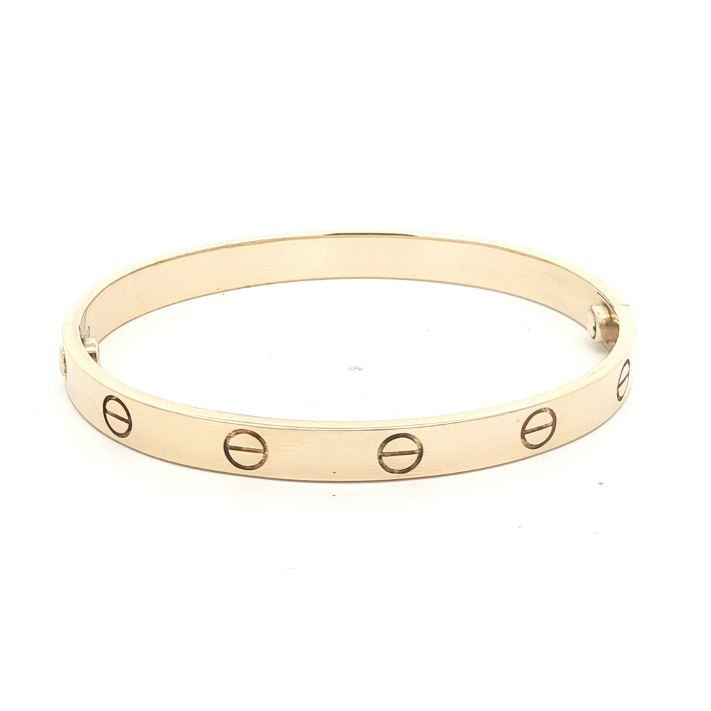 Estate Cartier 18K Yellow Gold Love Bracelet Size 17