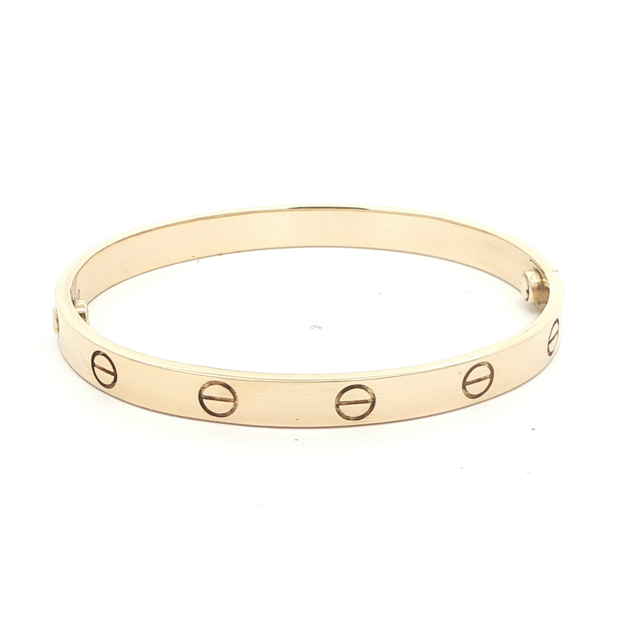 Estate Cartier 18K Yellow Gold Love Bracelet Size 17