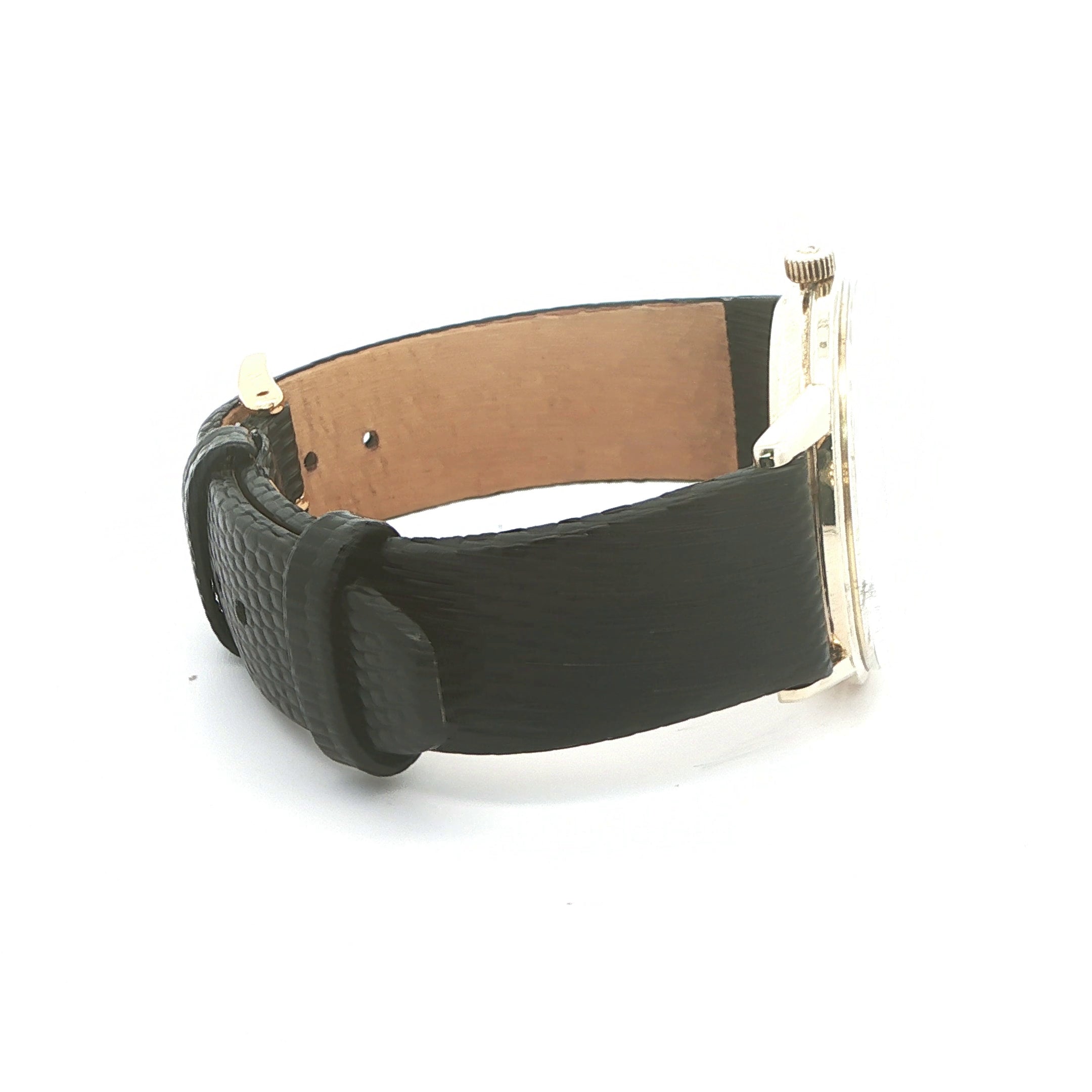 Estate Vintage Universal Genève Automatic Date 14K Gold Filled White Dial Dress Watch Circa 1960s–1970s