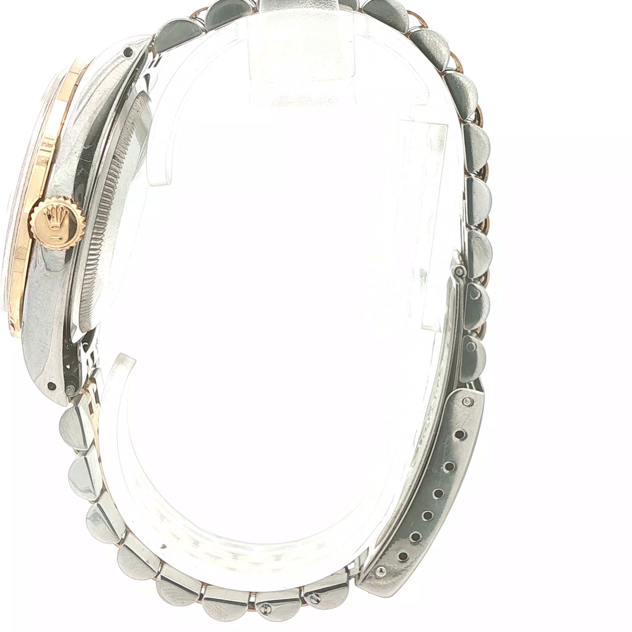 Estate Vintage 1989 Rolex DateJust Custom 1.00 CTW Diamond Bezel Stainless Steel Two-Tone Jubilee Watch
