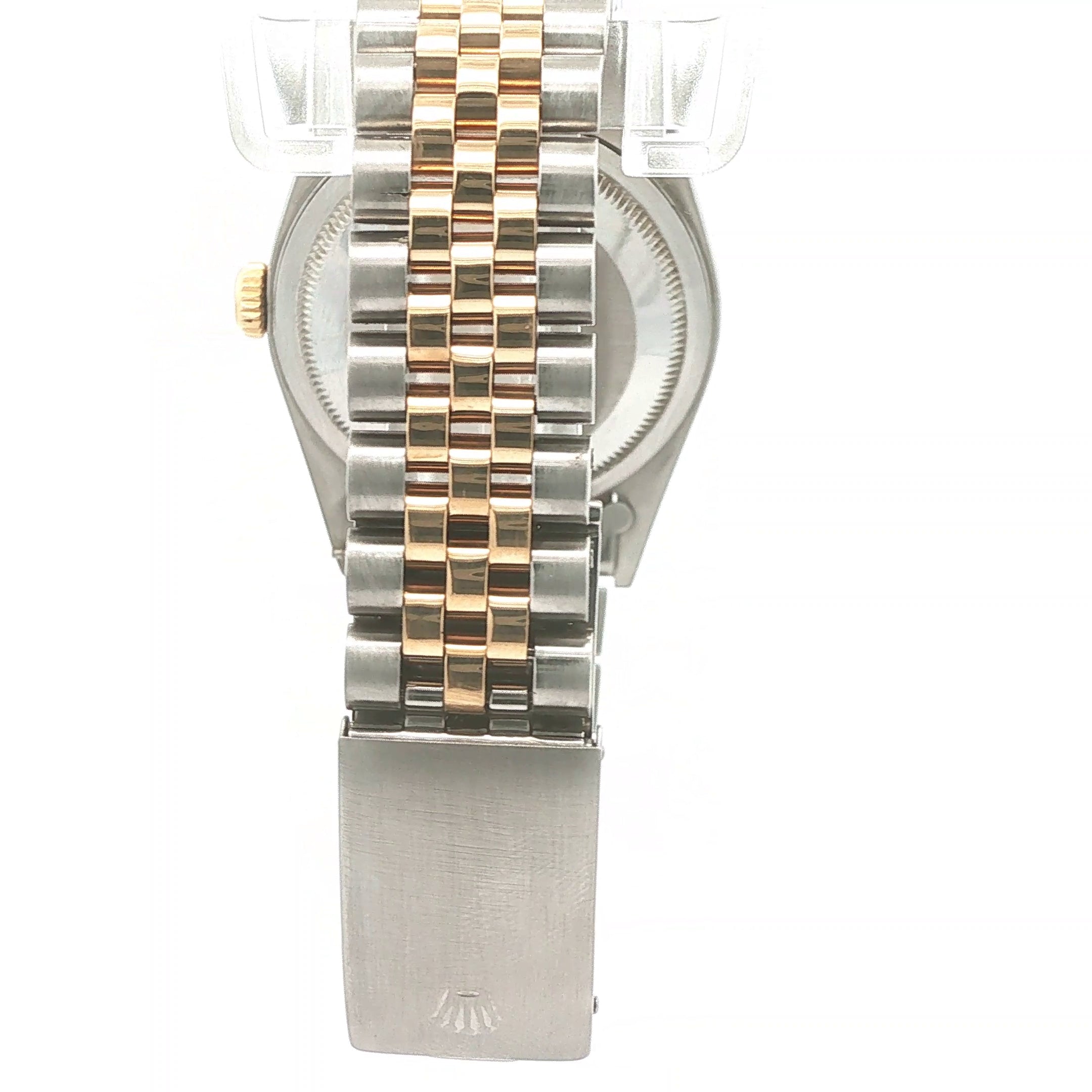 Estate Vintage 1989 Rolex DateJust Custom 1.00 CTW Diamond Bezel Stainless Steel Two-Tone Jubilee Watch