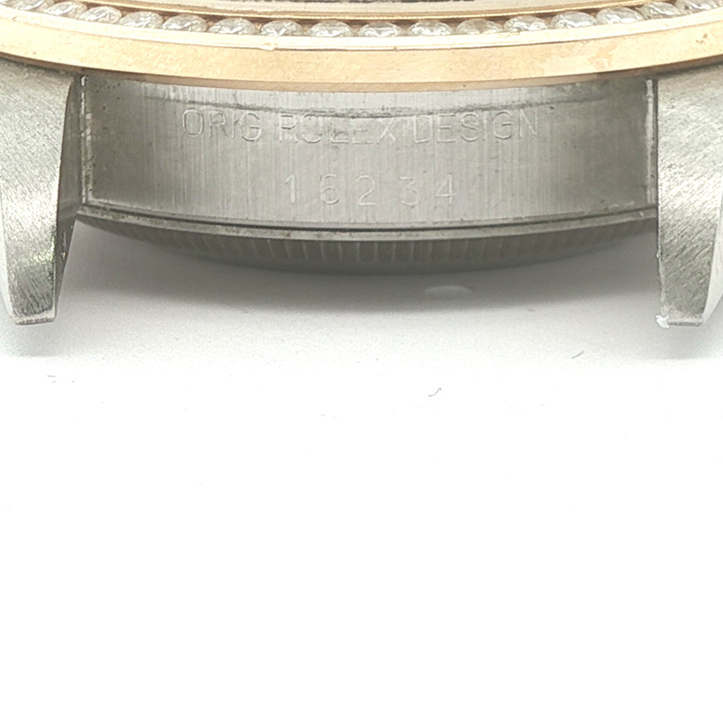 Estate Vintage 1989 Rolex DateJust Custom 1.00 CTW Diamond Bezel Stainless Steel Two-Tone Jubilee Watch