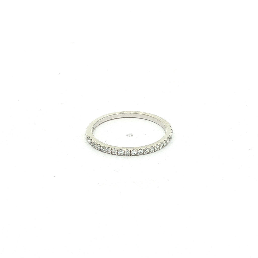 ESTATE 0.25 CTW Moissanite Half-Eternity Band in 18K White Gold - Size 7