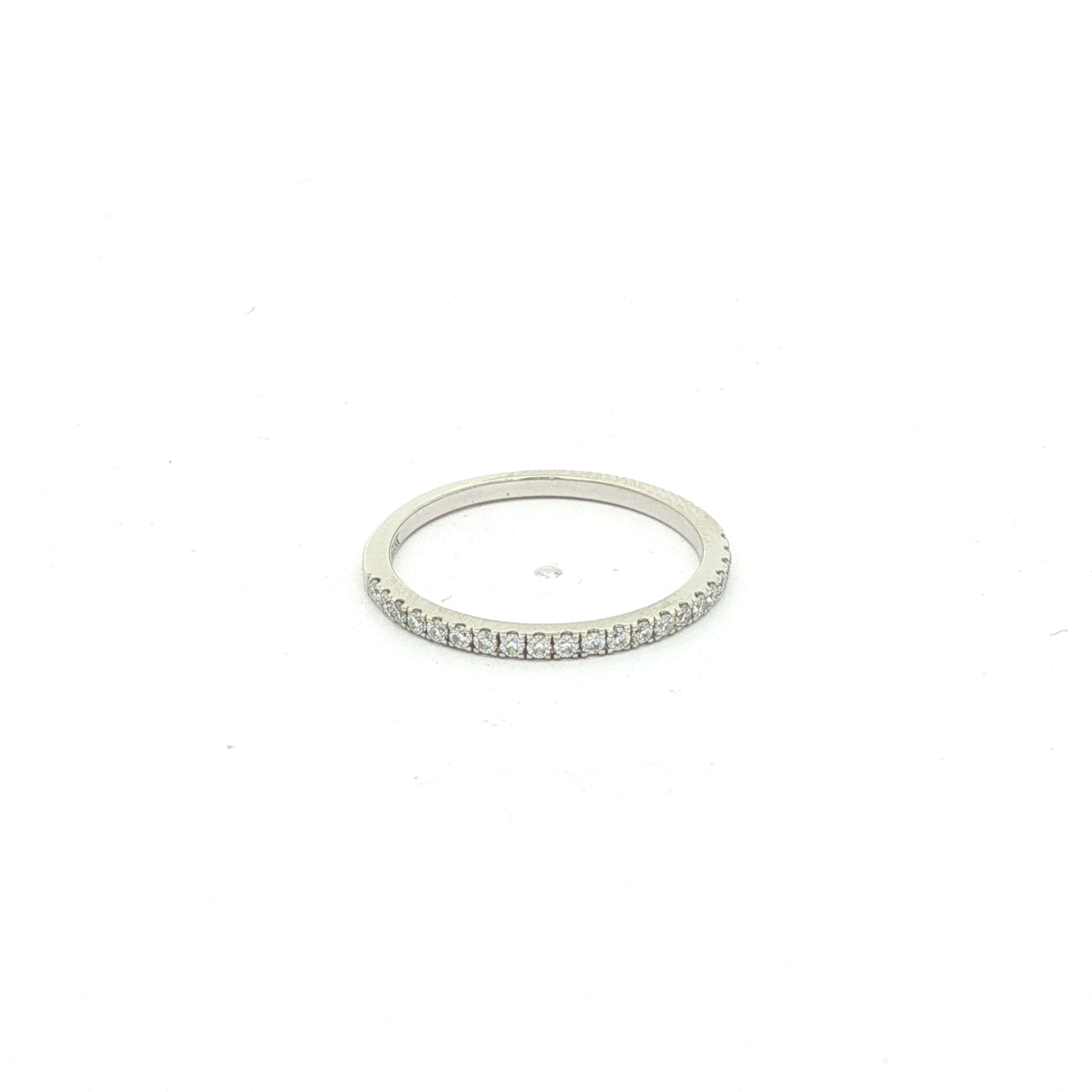 ESTATE 0.25 CTW Moissanite Half-Eternity Band in 18K White Gold - Size 7