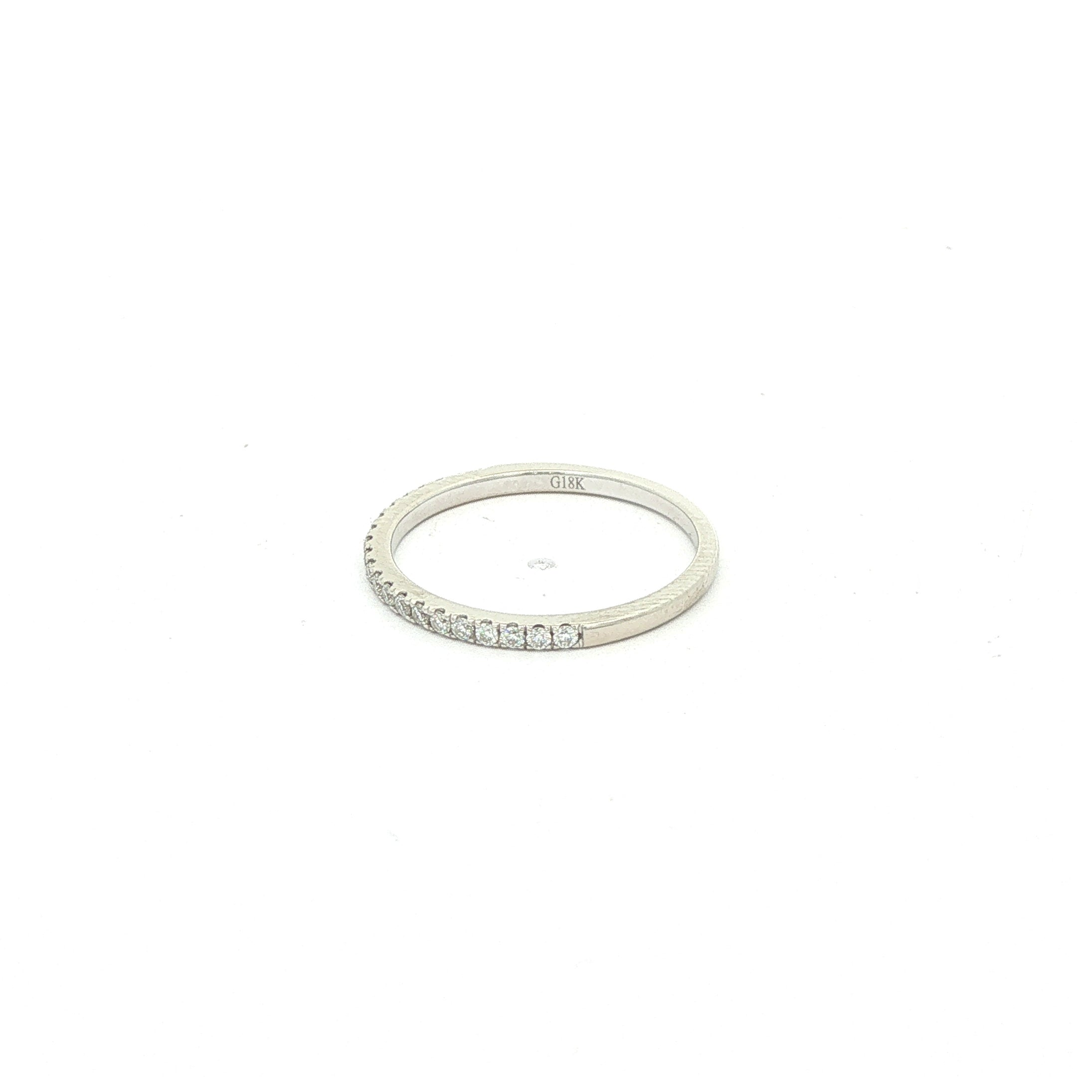 ESTATE 0.25 CTW Moissanite Half-Eternity Band in 18K White Gold - Size 7