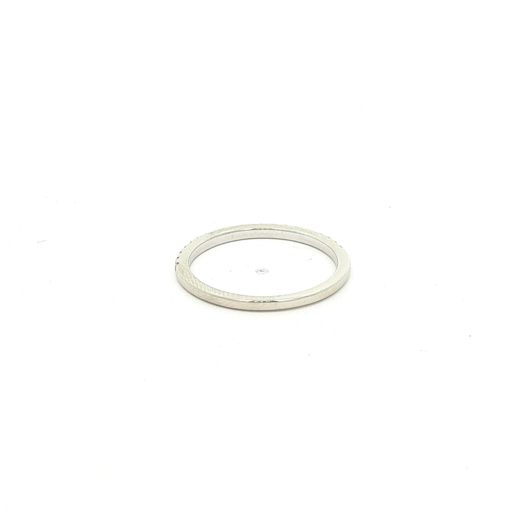 ESTATE 0.25 CTW Moissanite Half-Eternity Band in 18K White Gold - Size 7