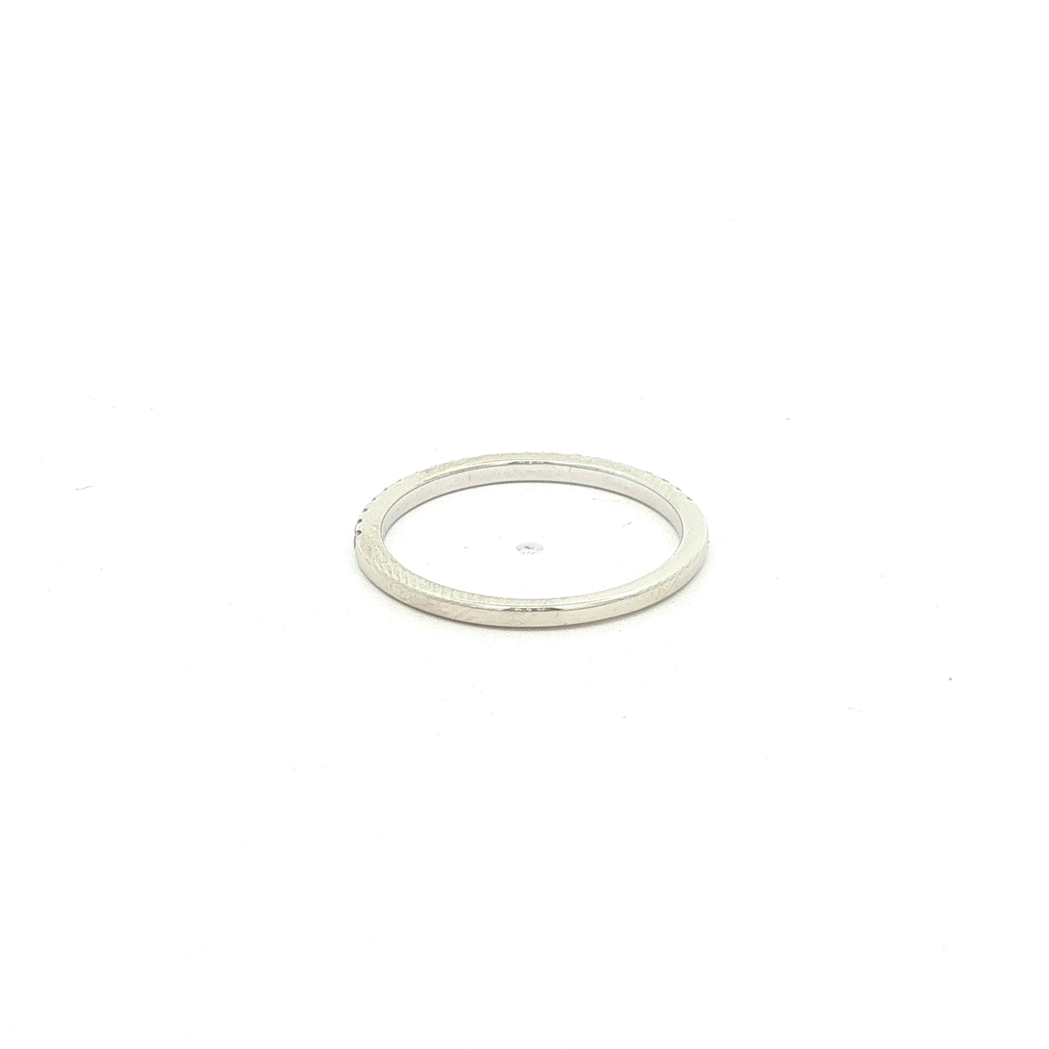 ESTATE 0.25 CTW Moissanite Half-Eternity Band in 18K White Gold - Size 7