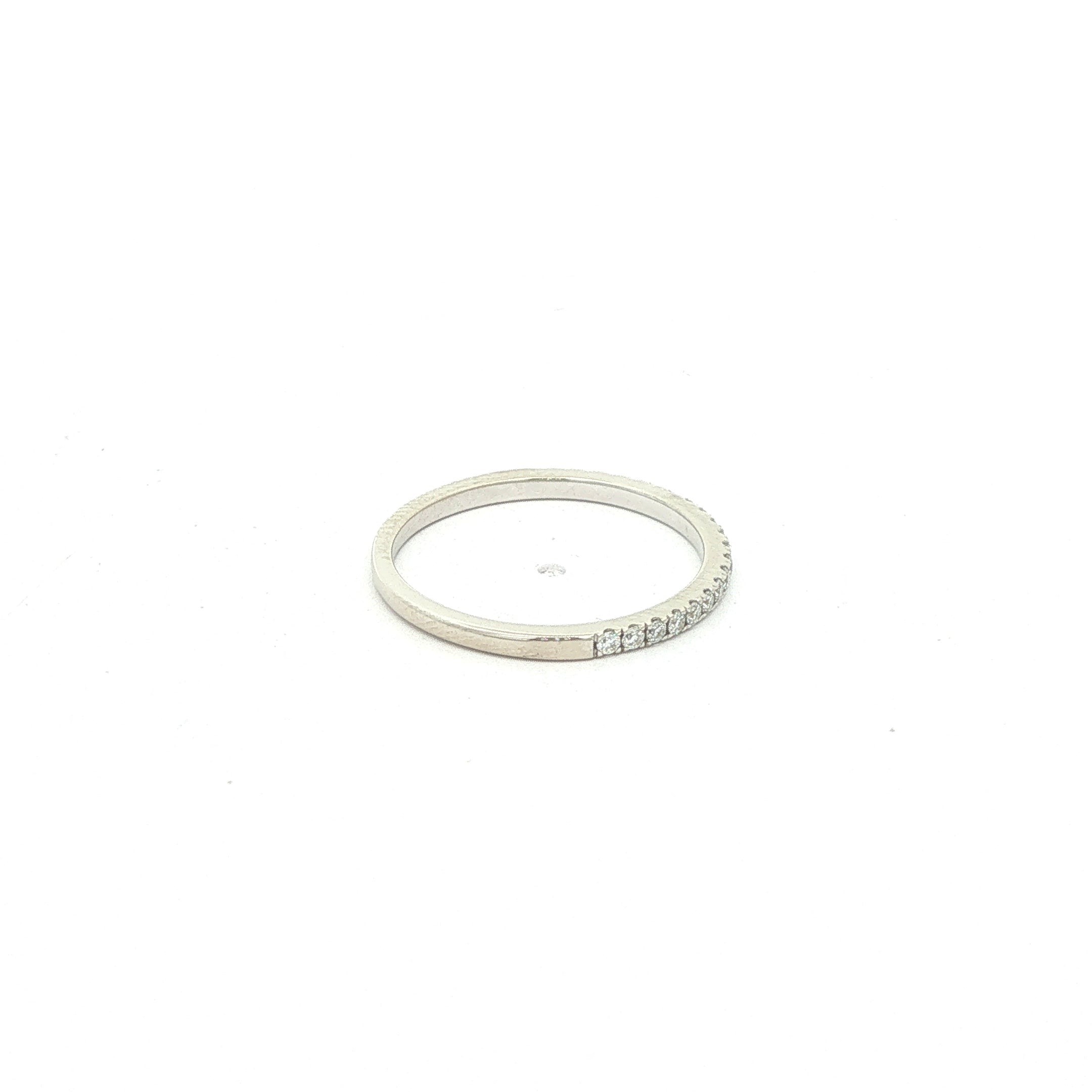 ESTATE 0.25 CTW Moissanite Half-Eternity Band in 18K White Gold - Size 7