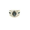 VINTAGE 14K Yellow Gold 2.00 CTW Royal Blue Sapphire & Diamond Cocktail Ring