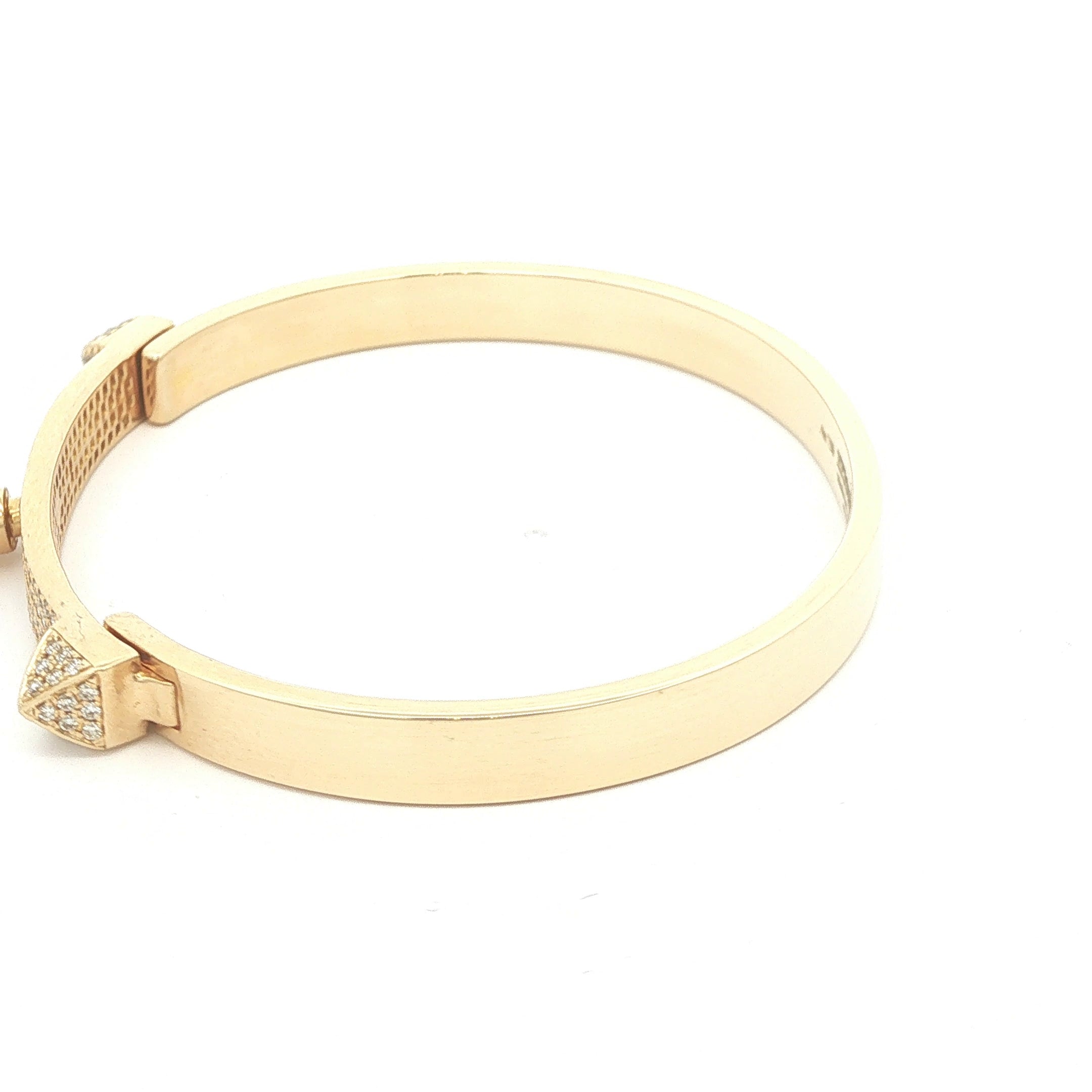 Estate Hermès Collier de Chien Full Pavé Diamond Bracelet in 18K Yellow Gold – SH