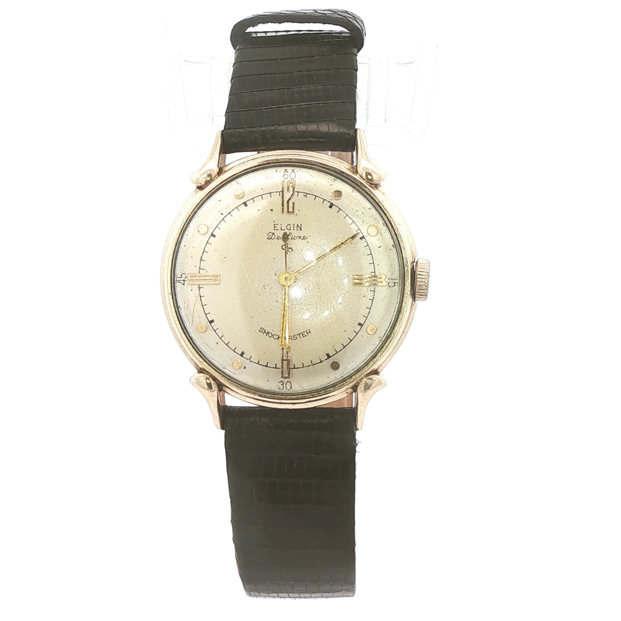 VINTAGE 1950s Elgin De Luxe "Shockmaster" 10K Gold Filled 17-Jewel Watch