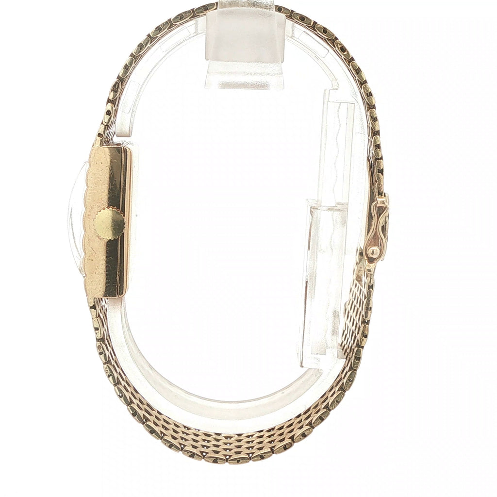Estate Jules Jürgensen "Secret" 14K Yellow Gold Brick-Link Bracelet Watch, c. 1950s–1960s