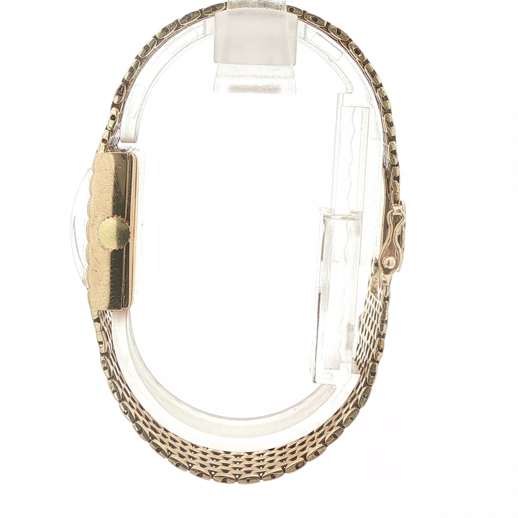 Estate Jules Jürgensen "Secret" 14K Yellow Gold Brick-Link Bracelet Watch, c. 1950s–1960s