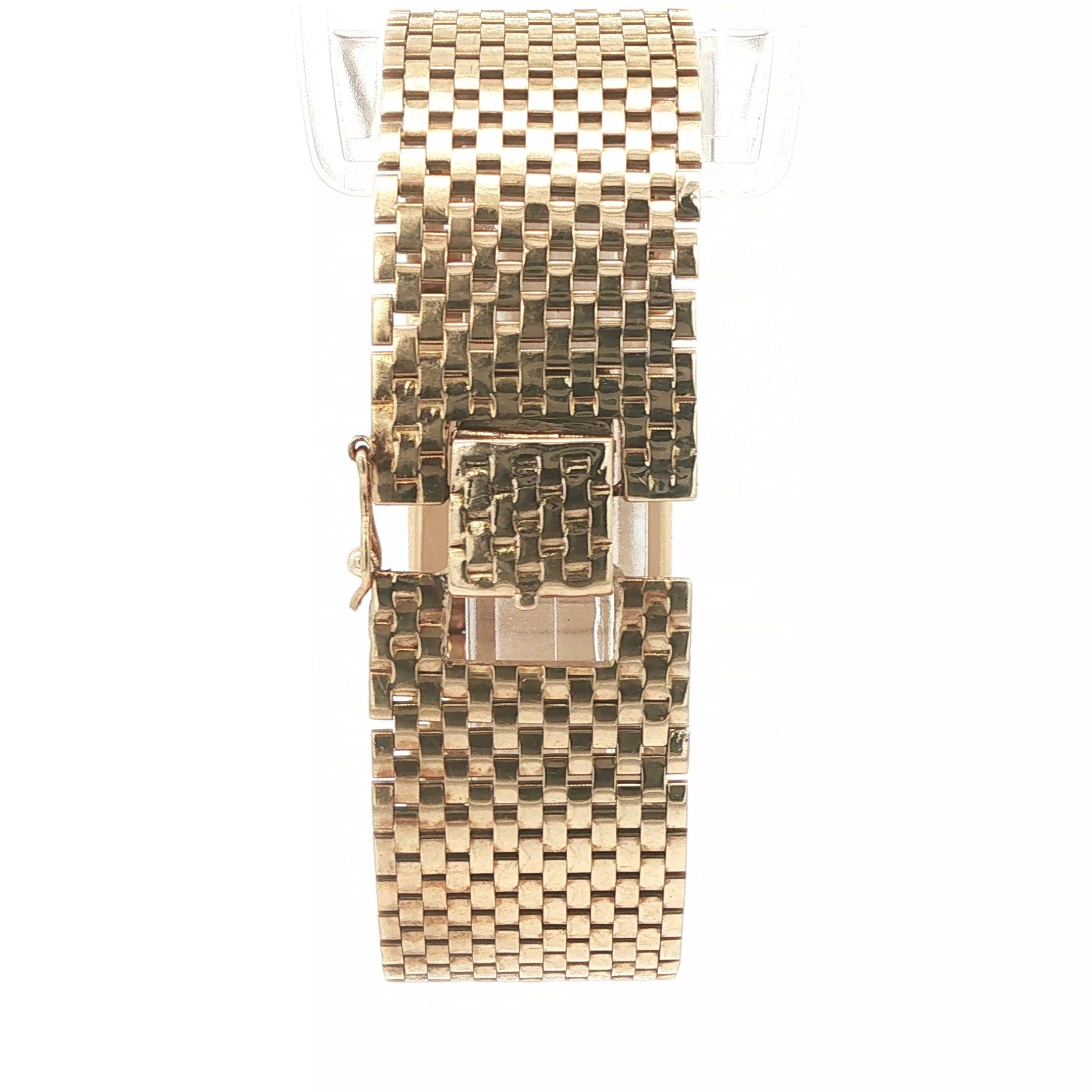 Estate Jules Jürgensen "Secret" 14K Yellow Gold Brick-Link Bracelet Watch, c. 1950s–1960s