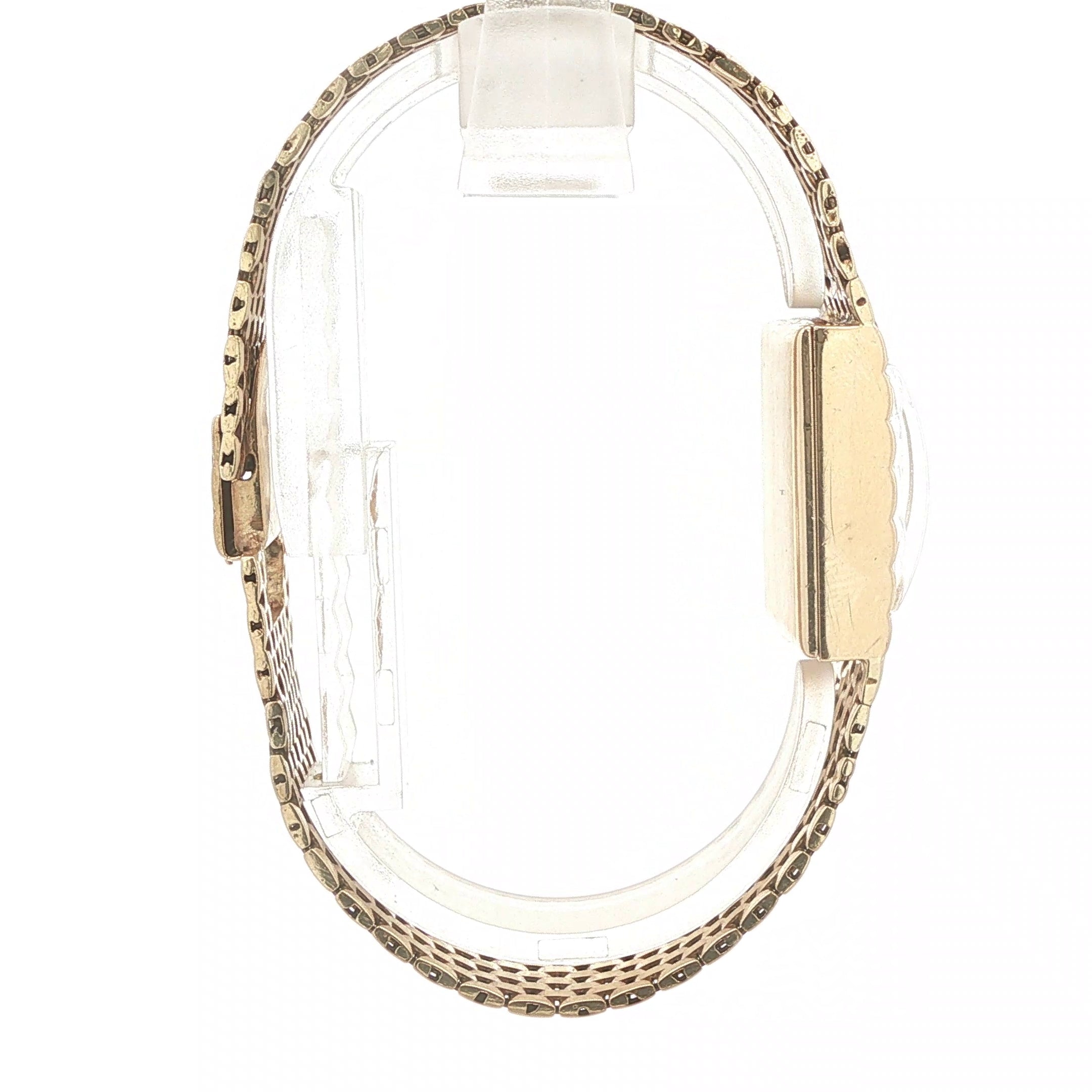 Estate Jules Jürgensen "Secret" 14K Yellow Gold Brick-Link Bracelet Watch, c. 1950s–1960s