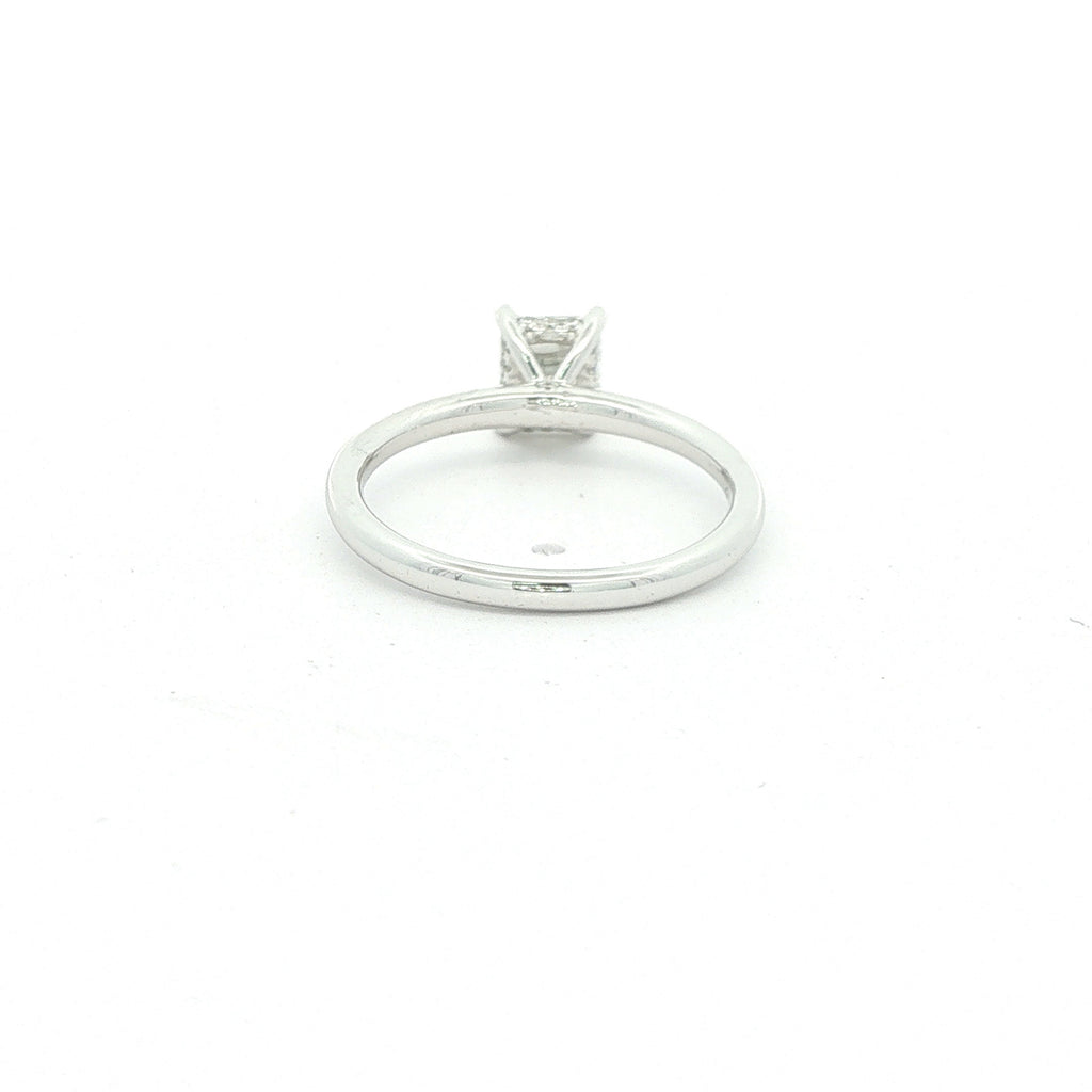 Estate 14K White Gold 1 CTW H Color Ascher Cut Natural Diamond Ring Size 6