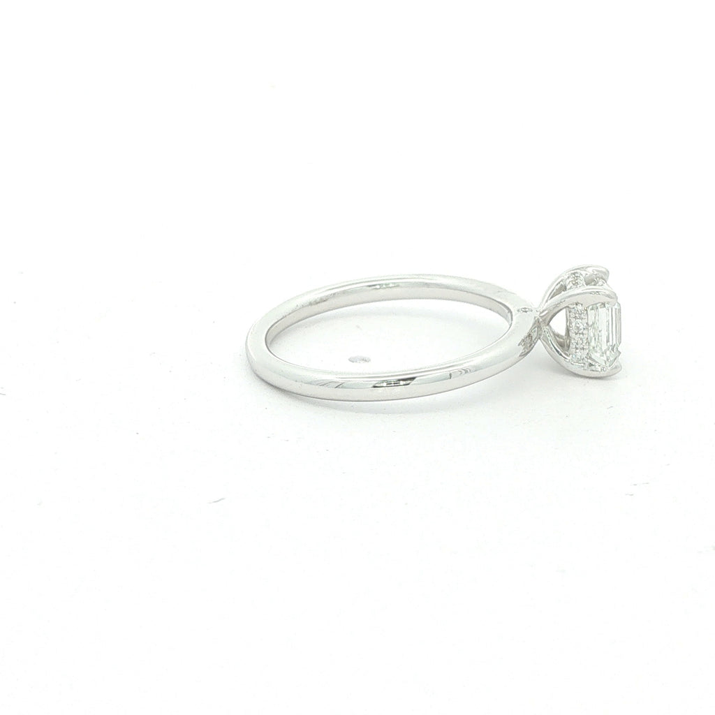Estate 14K White Gold 1 CTW H Color Ascher Cut Natural Diamond Ring Size 6