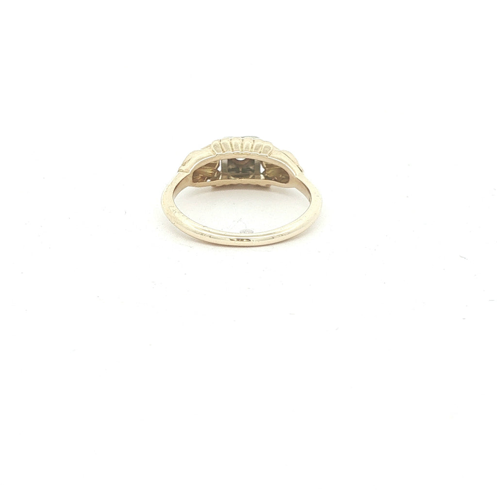 1950s Estate 14K Yellow Gold Natural Diamond Vintage Ring Size 5