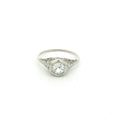 Estate c. 1920s–1930s 18K White Gold Clear Sapphire Filigree Ring Size 9.5