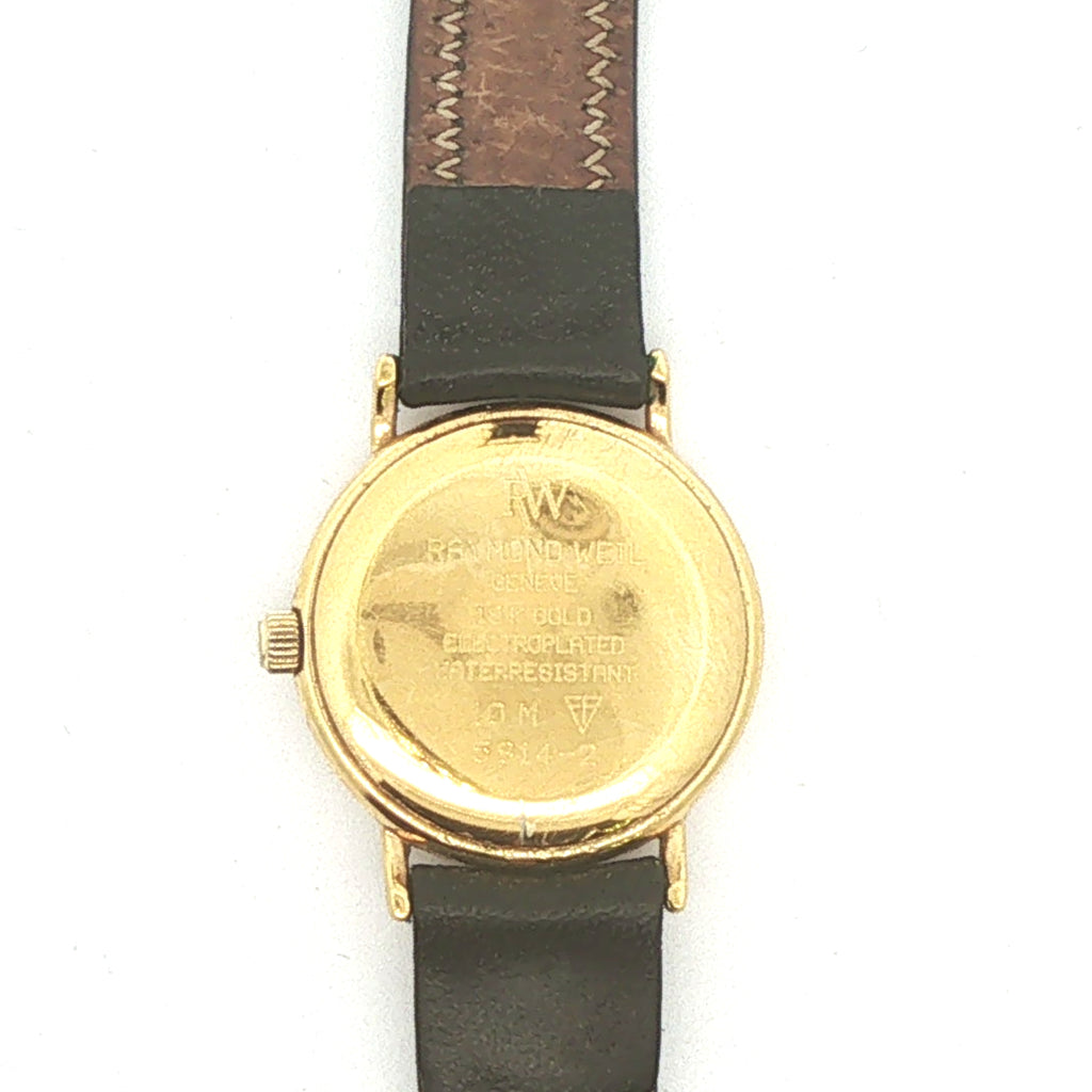 Estate c. 1980s–1990s Raymond Weil Genève Ref. 5314-2 Quartz Gold Electroplated Dress Watch