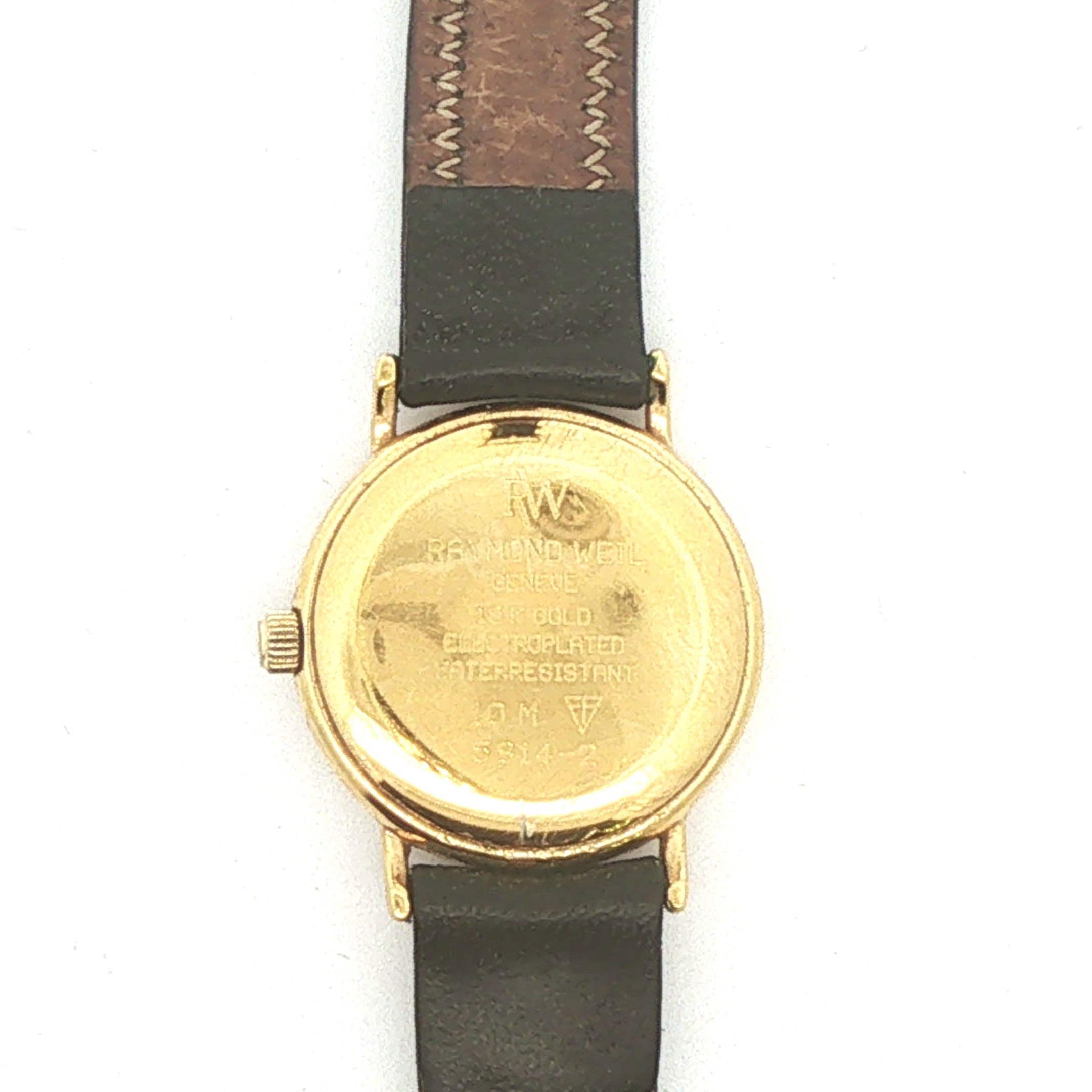 Estate c. 1980s–1990s Raymond Weil Genève Ref. 5314-2 Quartz Gold Electroplated Dress Watch
