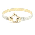 Estate c. 1950s–1960s 14K Two-Tone Gold Flexible Bangle Bracelet 7 Inch