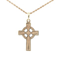 Estate 14K Yellow Gold Celtic Cross Pendant c. 1980s-1990s 36mm