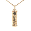 Estate Vintage c. 1980s-1990s 14K Yellow Gold Mezuzah Pendant Star of David Hebrew Prayer Scroll Case 30mm