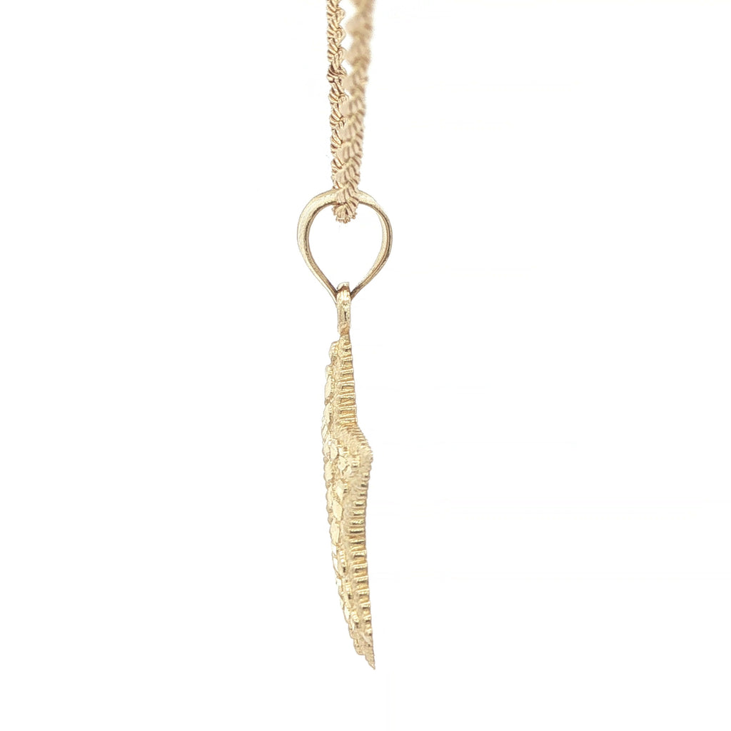 Estate 14K Yellow Gold Textured Openwork Star of David Pendant Charm