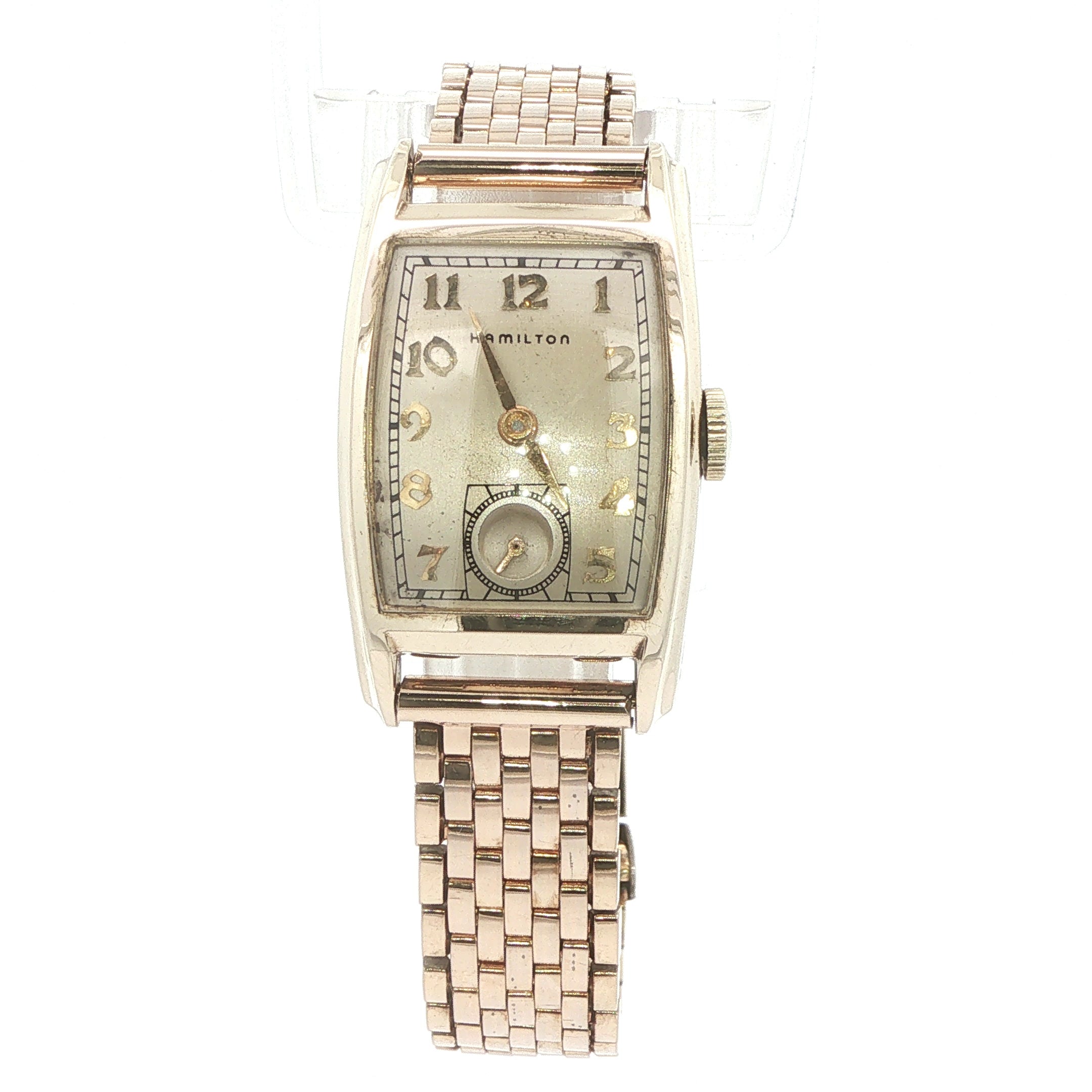 Hamilton Alan Circa 1946 10K Gold Filled Vintage Wrist Watch with Box, Papers & Gold Filled Bracelet