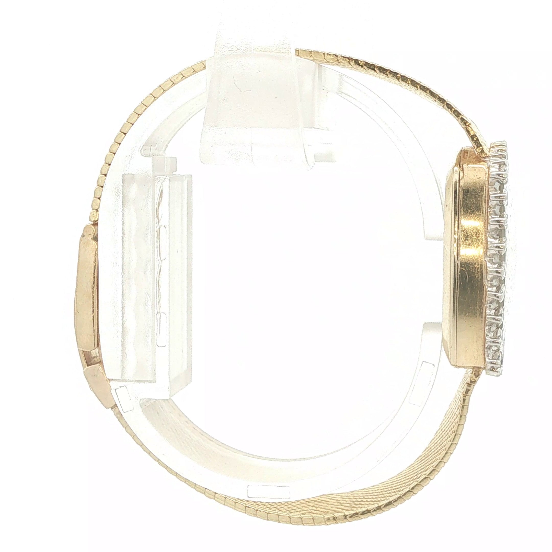 Estate Geneva Vintage 14K Yellow Gold 1.00 CTW Diamond Ladies Cocktail Watch