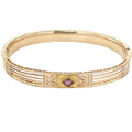 Estate Edwardian c. 1905 J.F. Sturdy's Sons Natural Amethyst Gold-Filled Hinged Bangle