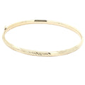 Estate Vintage 1970s 14K Yellow Gold Hinged Bangle Bracelet 44mm Opening Florentine Finish
