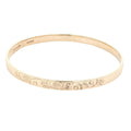 Estate Vintage Gold-Plated Engraved Floral Slip-On Bangle Bracelet – Stamped 25/1000