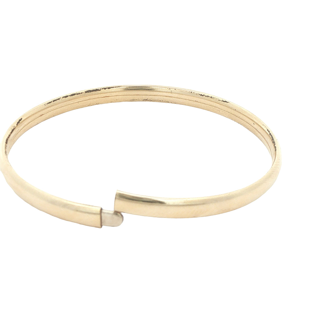 Circa 1950s–1960s Estate Kids Gold Filled Hinged Bangle Bracelet 53mm x 2mm