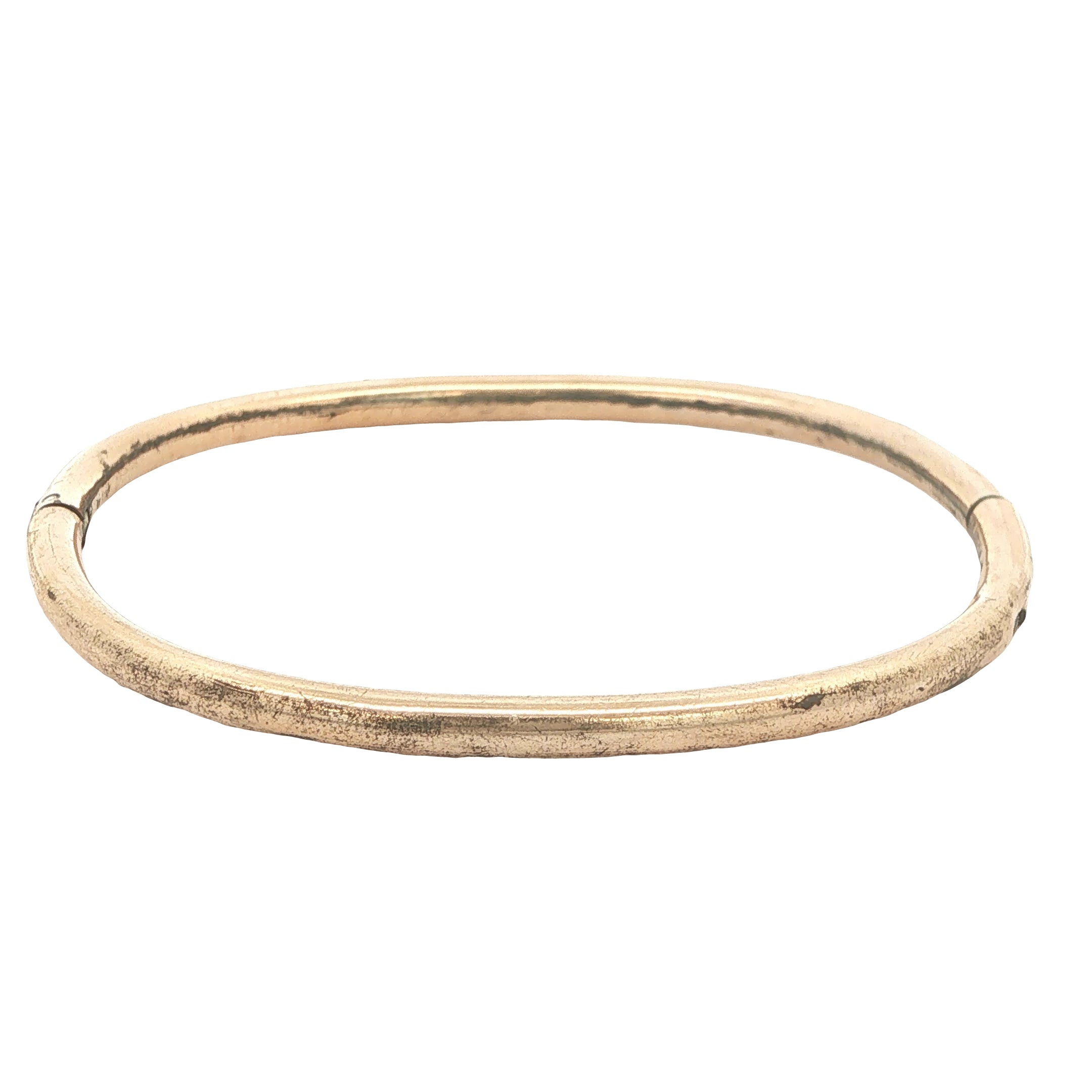 Circa 1950s–1960s Estate Child's Gold Filled Hinged Bangle Bracelet 55mm