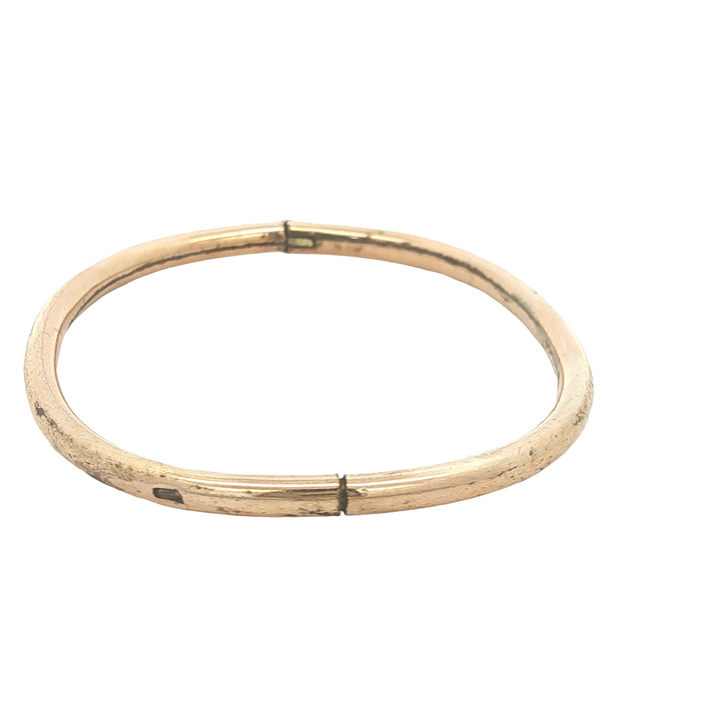 Circa 1950s–1960s Estate Child's Gold Filled Hinged Bangle Bracelet 55mm
