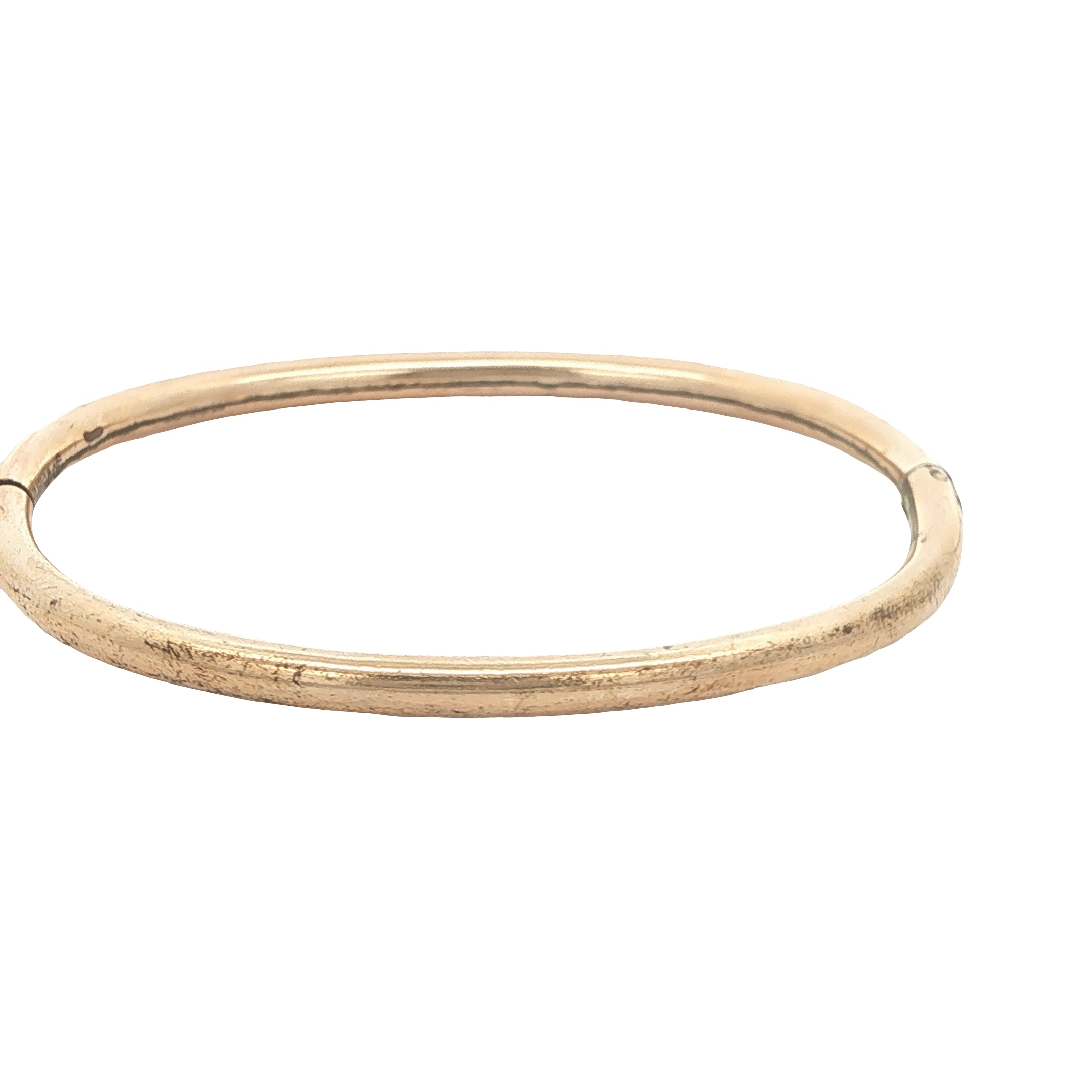 Circa 1950s–1960s Estate Child's Gold Filled Hinged Bangle Bracelet 55mm