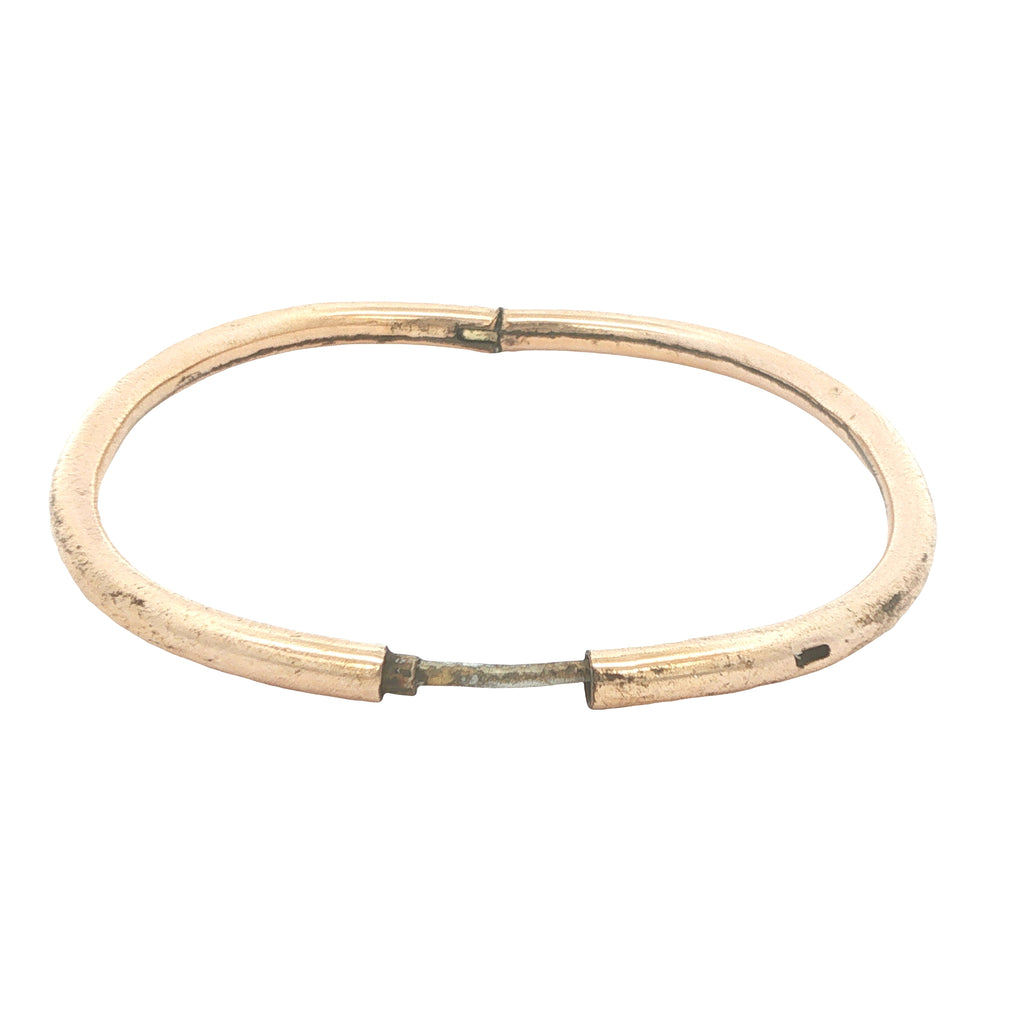 Circa 1950s–1960s Estate Child's Gold Filled Hinged Bangle Bracelet 55mm
