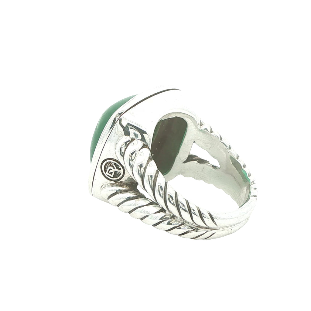 Estate David Yurman Late 1990s Albion Sterling Silver 18K Gold Lagoon Orchid Diamond Ring Size 8.75