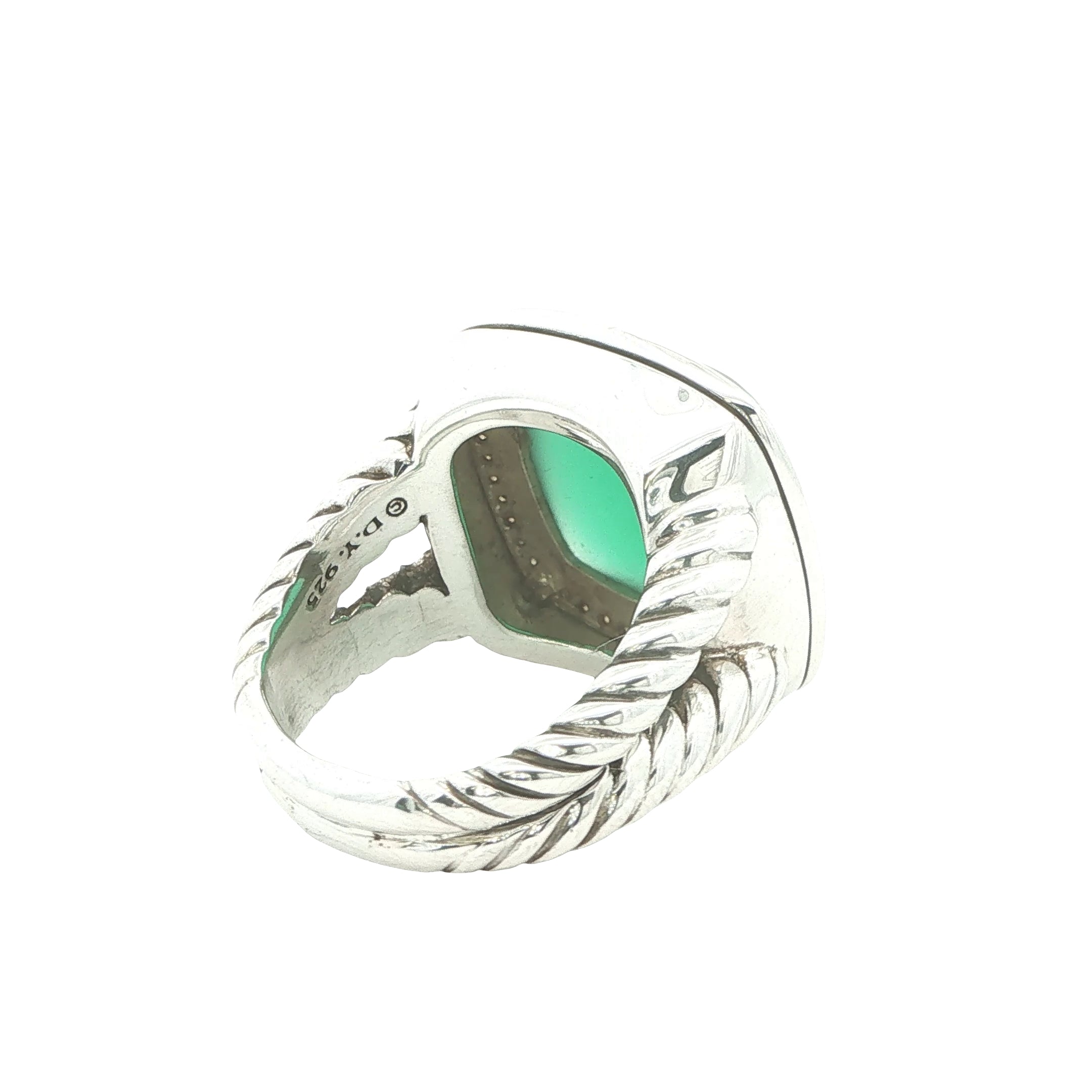 Estate David Yurman Late 1990s Albion Sterling Silver 18K Gold Lagoon Orchid Diamond Ring Size 8.75