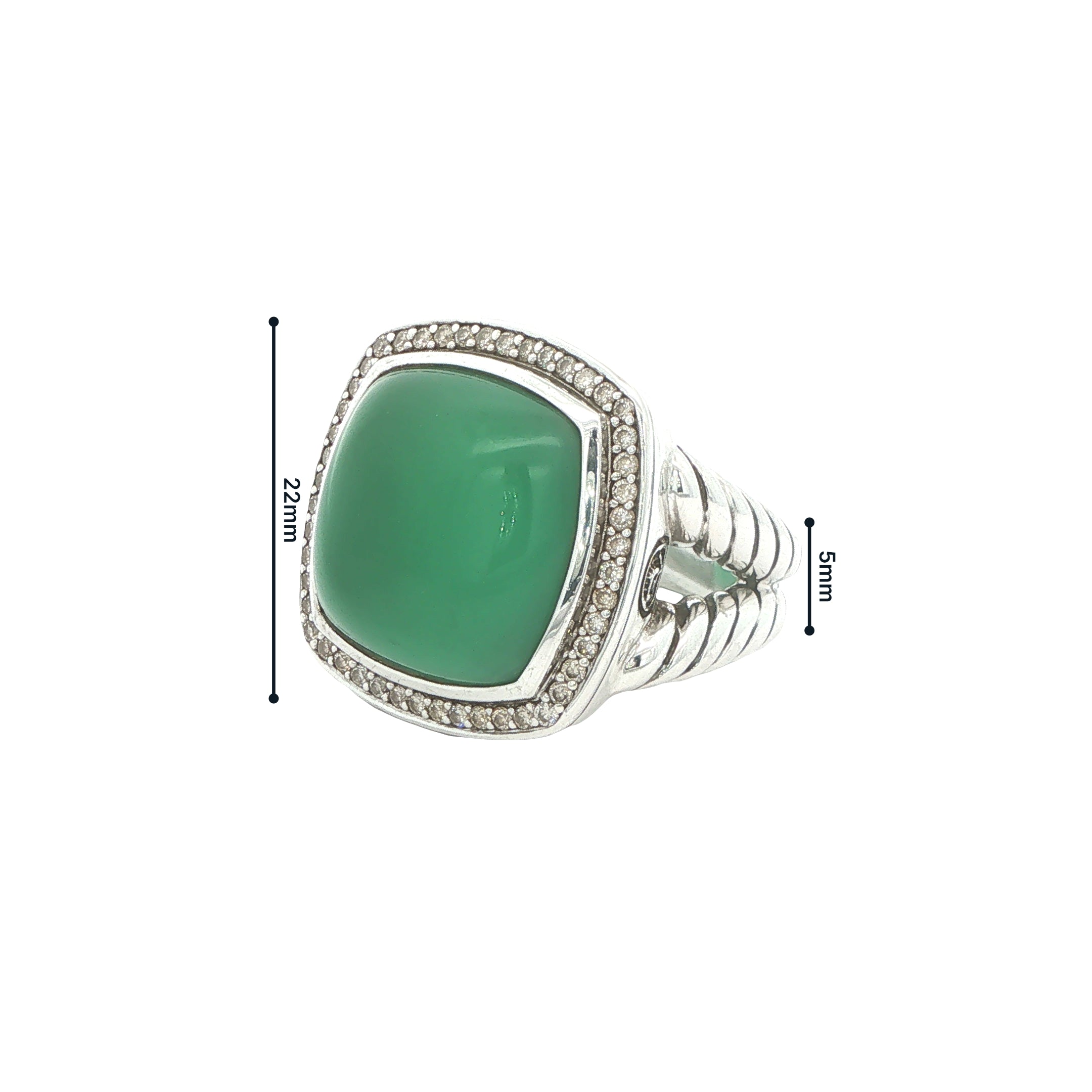 Estate David Yurman Late 1990s Albion Sterling Silver 18K Gold Lagoon Orchid Diamond Ring Size 8.75