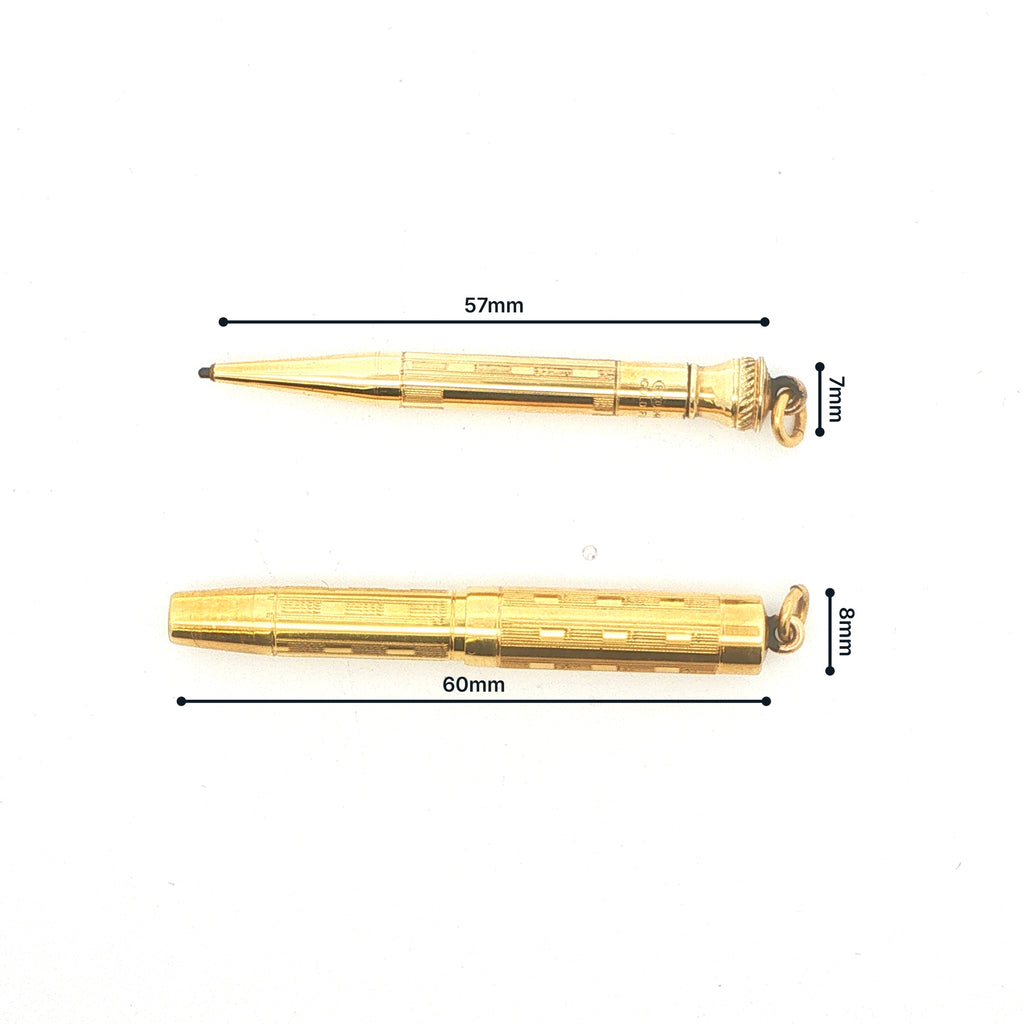 Estate Vintage 1920s EHCO 14K Gold Filled Fountain Pen & Mechanical Pencil Set with Box
