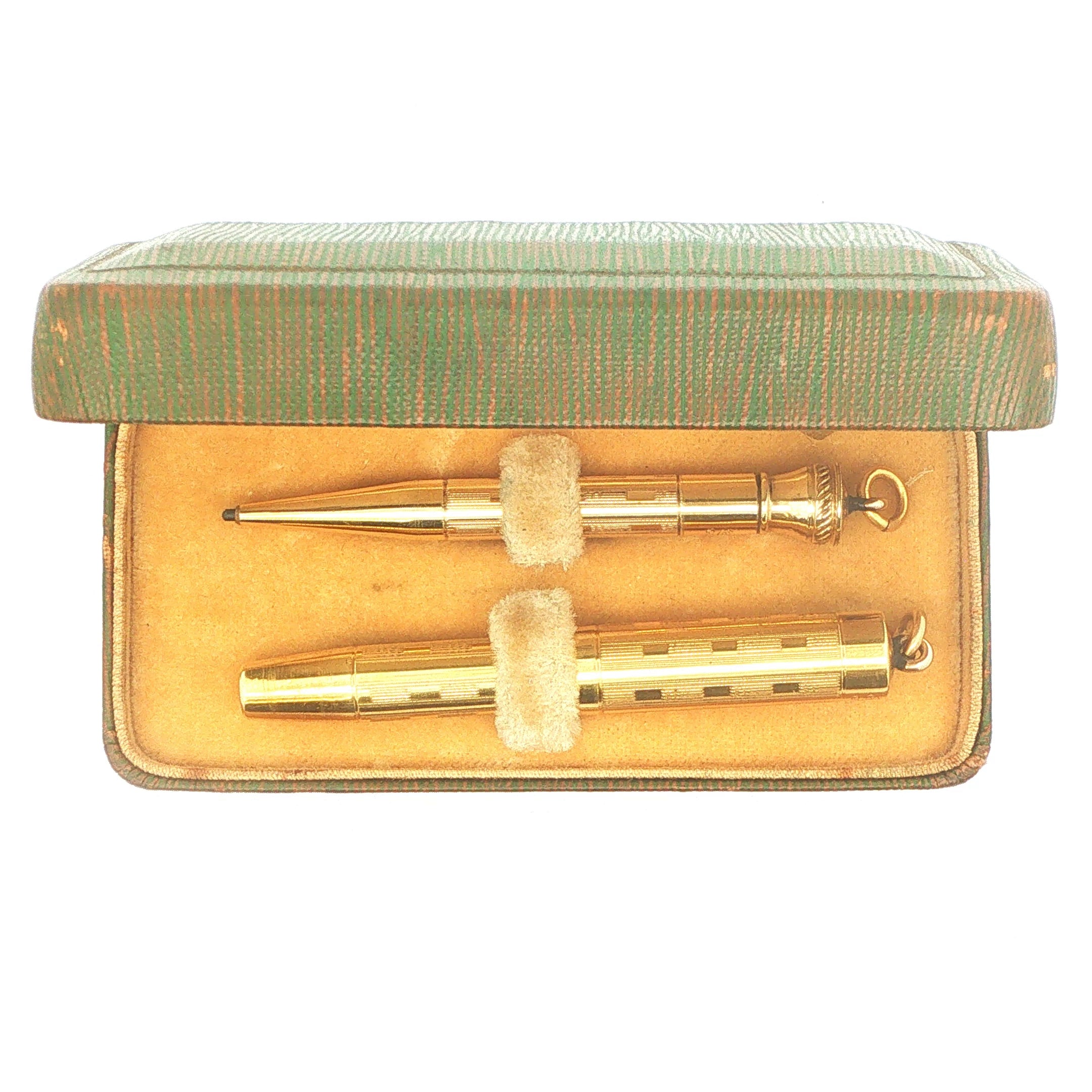 Estate Vintage 1920s EHCO 14K Gold Filled Fountain Pen & Mechanical Pencil Set with Box