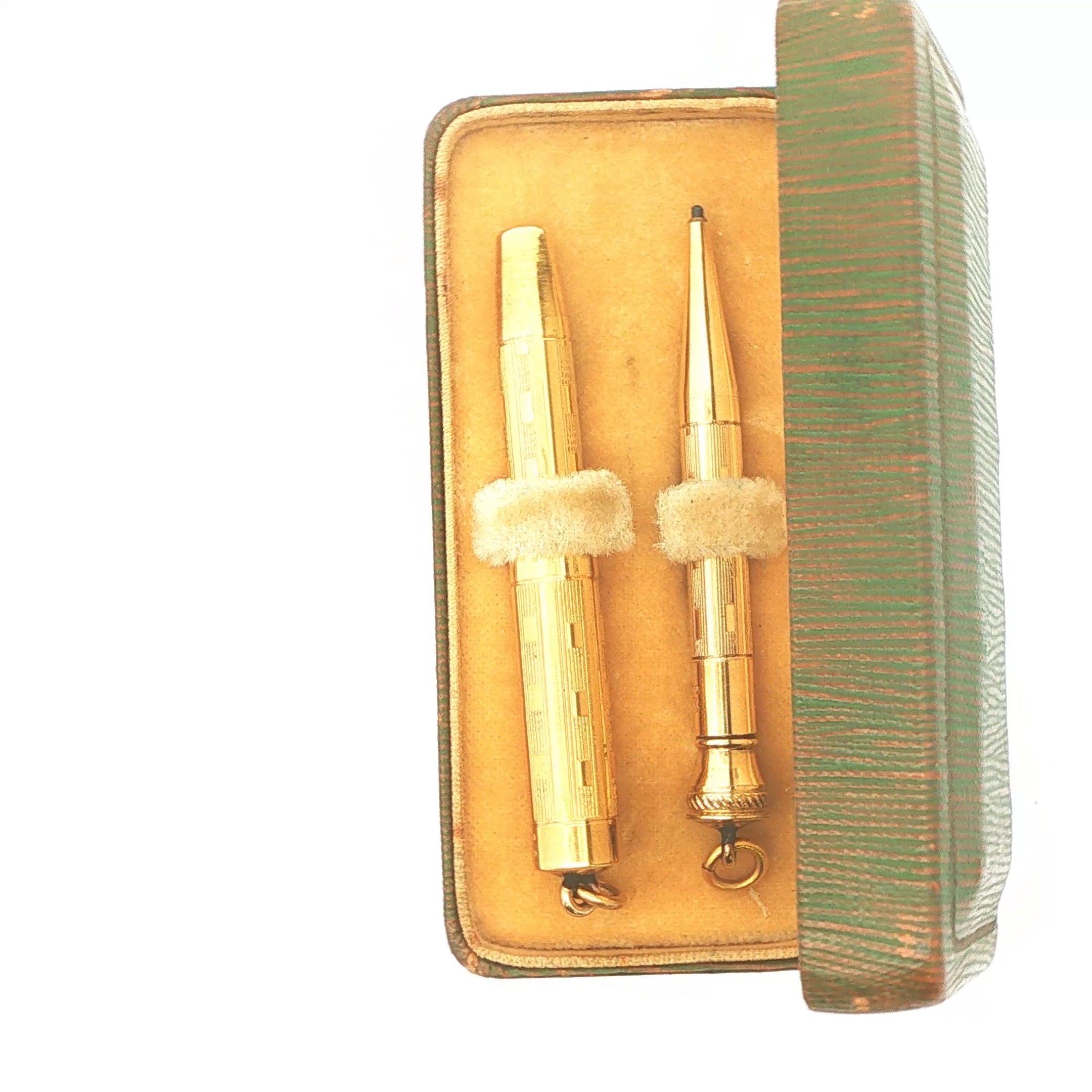 Estate Vintage 1920s EHCO 14K Gold Filled Fountain Pen & Mechanical Pencil Set with Box