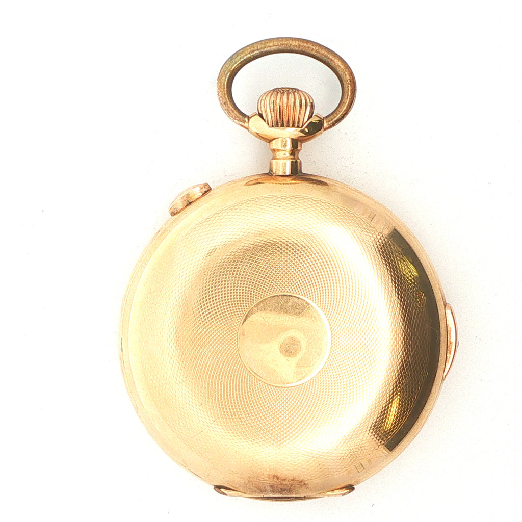 Estate Antique Swiss 14K Gold Quarter Repeater Chronograph Pocket Watch Circa 1900