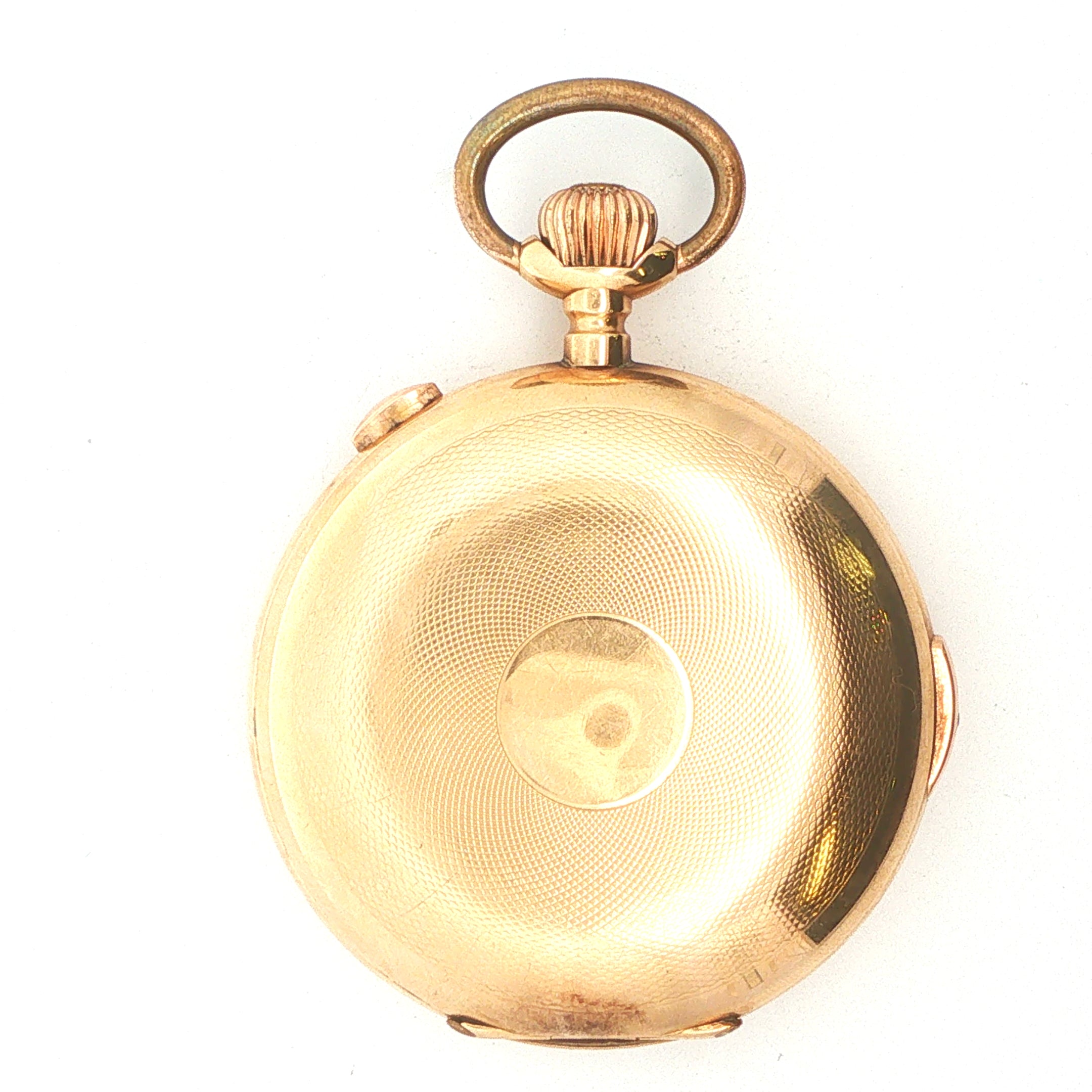 Estate Antique Swiss 14K Gold Quarter Repeater Chronograph Pocket Watch Circa 1900