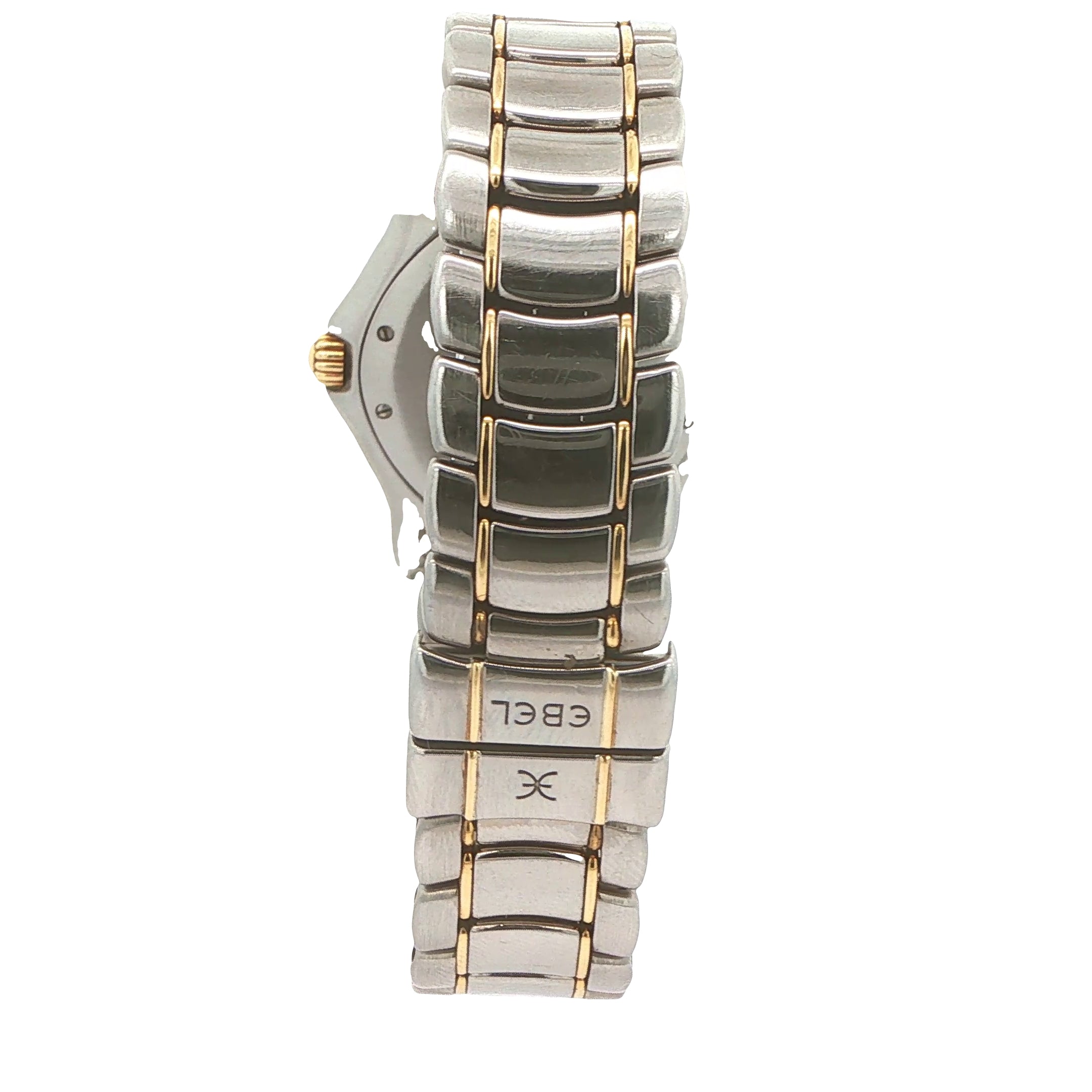 Estate Ebel 1911 Swiss Quartz Watch 37mm Stainless Steel with 18K Gold Bezel Gray Dial