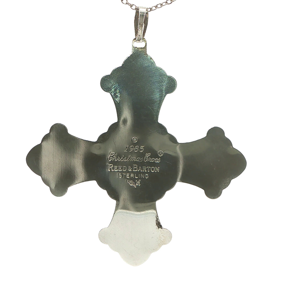 Estate Reed & Barton 1985 Sterling Silver Christmas Cross Pendant Ornament