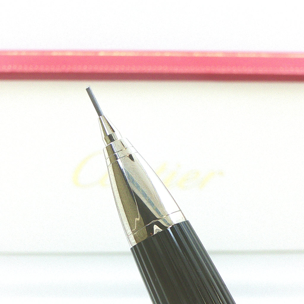 Estate Vintage 1990s Cartier Diabolo Platinum Finish 0.8mm Mechanical Pencil with Box & Papers
